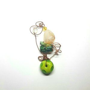 Citrine & Mystic Aura Lizard Necklace Pendant